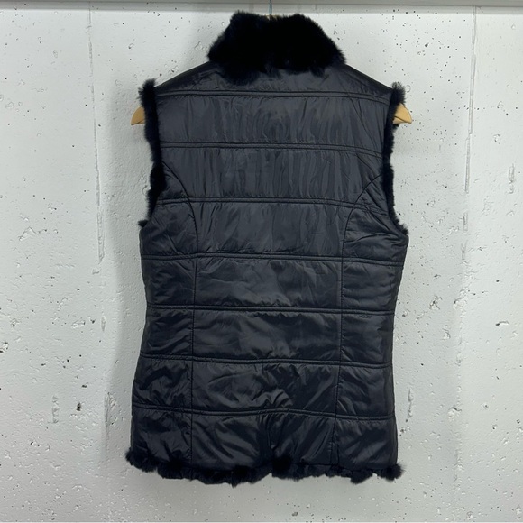 Linda Richards Women’s size XS Rex Black Rabbit Fur Reversible Vest - Picture 12 of 16